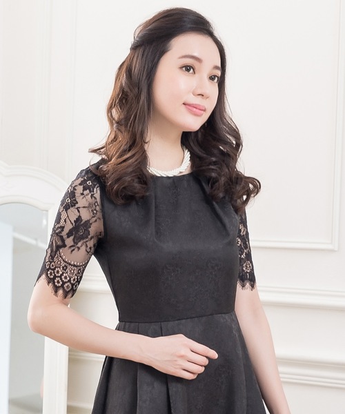 Lace Ladies(レースレディース)の「レース袖クラシックドレス・ワンピース(ドレス・レディース・ブラック/ネイビー・S/M/L/XL/XXL)」の10枚目の写真