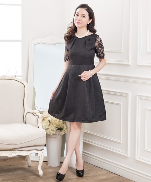 Lace Ladies(レースレディース)の「レース袖クラシックドレス・ワンピース(ドレス・レディース・ブラック/ネイビー・S/M/L/XL/XXL)」の11枚目の写真