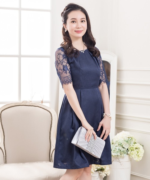 Lace Ladies(レースレディース)の「レース袖クラシックドレス・ワンピース(ドレス・レディース・ブラック/ネイビー・S/M/L/XL/XXL)」の12枚目の写真