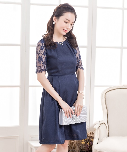 Lace Ladies(レースレディース)の「レース袖クラシックドレス・ワンピース(ドレス・レディース・ブラック/ネイビー・S/M/L/XL/XXL)」の13枚目の写真