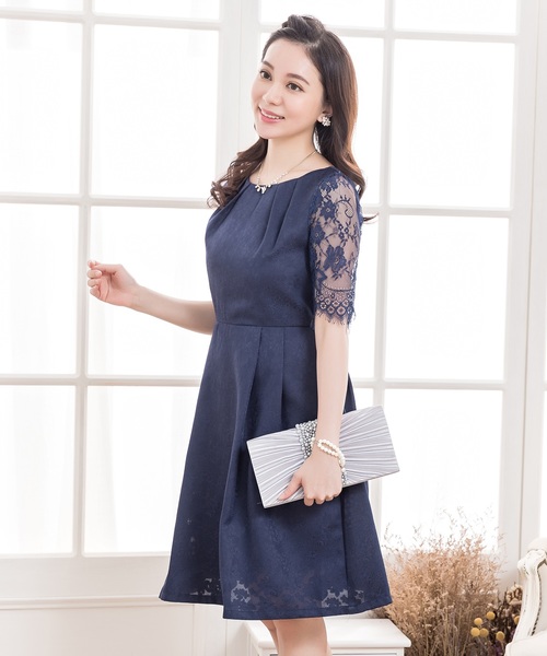 Lace Ladies(レースレディース)の「レース袖クラシックドレス・ワンピース(ドレス・レディース・ブラック/ネイビー・S/M/L/XL/XXL)」の14枚目の写真
