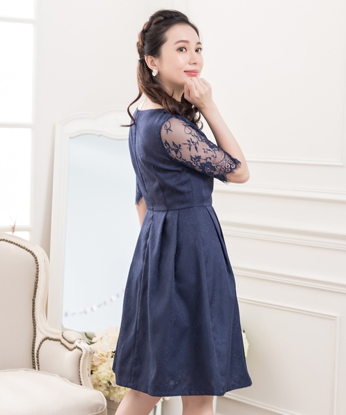 Lace Ladies(レースレディース)の「レース袖クラシックドレス・ワンピース(ドレス・レディース・ブラック/ネイビー・S/M/L/XL/XXL)」の15枚目の写真