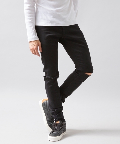 MONKEY TIME（モンキータイム）の「MT∴ ストレッチ デニム ジェギンス clash（デニムパンツ・メンズ・ブラック・MEDIUM/SMALL/LARGE/X-LARGE）」の9枚目の写真