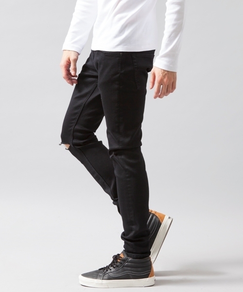 MONKEY TIME（モンキータイム）の「MT∴ ストレッチ デニム ジェギンス clash（デニムパンツ・メンズ・ブラック・MEDIUM/SMALL/LARGE/X-LARGE）」の2枚目の写真