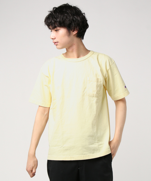 Champion（チャンピオン）の「Champion：T-1011 US T-SHIRT WITH POCKET（Tシャツ/カットソー・メンズ・パープル/クリーム/ピンク/ベージュ/ブルーグレー/ライム・LARGE/MEDIUM/SMALL）」の12枚目の写真