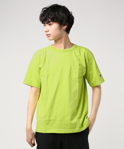 Champion（チャンピオン）の「Champion：T-1011 US T-SHIRT WITH POCKET（Tシャツ/カットソー・メンズ・パープル/クリーム/ピンク/ベージュ/ブルーグレー/ライム・LARGE/MEDIUM/SMALL）」の9枚目の写真
