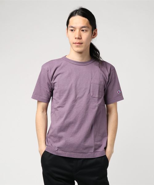 Champion（チャンピオン）の「Champion：T-1011 US T-SHIRT WITH POCKET（Tシャツ/カットソー・メンズ・パープル/クリーム/ピンク/ベージュ/ブルーグレー/ライム・LARGE/MEDIUM/SMALL）」の15枚目の写真