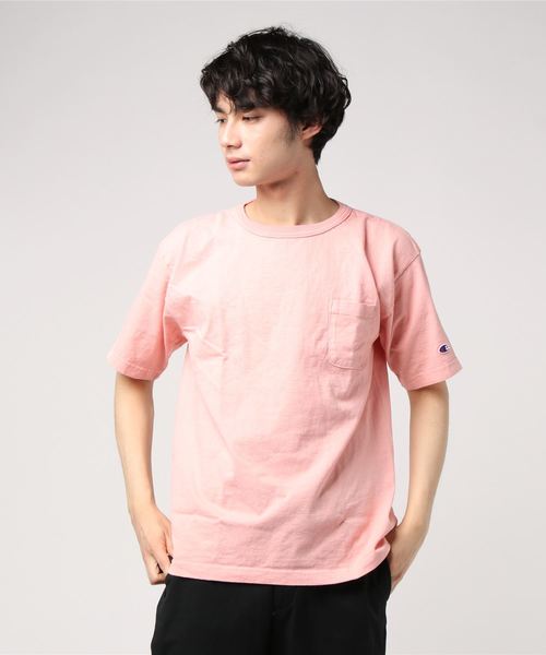 Champion（チャンピオン）の「Champion：T-1011 US T-SHIRT WITH POCKET（Tシャツ/カットソー・メンズ・パープル/クリーム/ピンク/ベージュ/ブルーグレー/ライム・LARGE/MEDIUM/SMALL）」の18枚目の写真