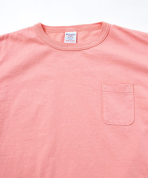 Champion（チャンピオン）の「Champion：T-1011 US T-SHIRT WITH POCKET（Tシャツ/カットソー・メンズ・パープル/クリーム/ピンク/ベージュ/ブルーグレー/ライム・LARGE/MEDIUM/SMALL）」の17枚目の写真