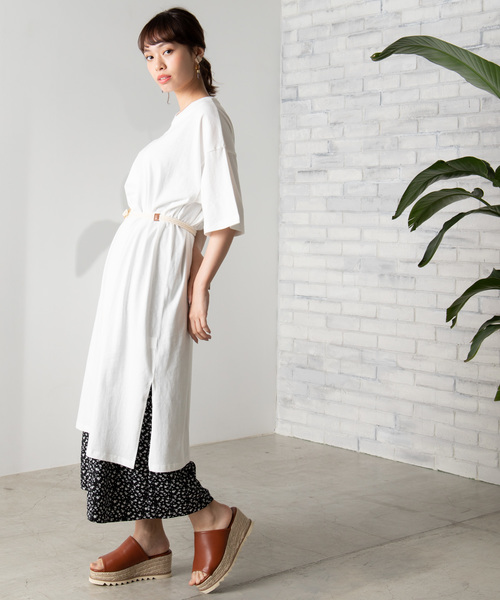 WEGO（ウィゴー）の「WEGO/USAコットンスリットワンピース（ワンピース・レディース・ホワイト/ブラック/ベージュ/パープル・FREE）」の21枚目の写真