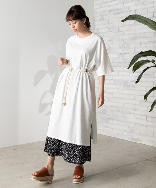 WEGO（ウィゴー）の「WEGO/USAコットンスリットワンピース（ワンピース・レディース・ホワイト/ブラック/ベージュ/パープル・FREE）」の12枚目の写真