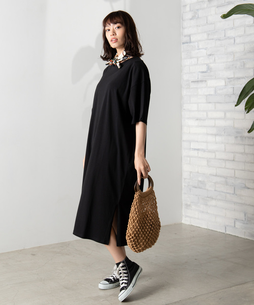 WEGO（ウィゴー）の「WEGO/USAコットンスリットワンピース（ワンピース・レディース・ホワイト/ブラック/ベージュ/パープル・FREE）」の10枚目の写真