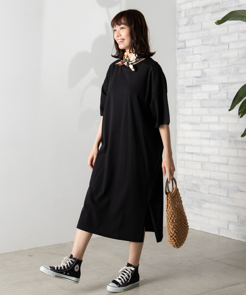 WEGO（ウィゴー）の「WEGO/USAコットンスリットワンピース（ワンピース・レディース・ホワイト/ブラック/ベージュ/パープル・FREE）」の9枚目の写真