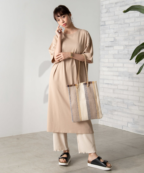 WEGO（ウィゴー）の「WEGO/USAコットンスリットワンピース（ワンピース・レディース・ホワイト/ブラック/ベージュ/パープル・FREE）」の8枚目の写真