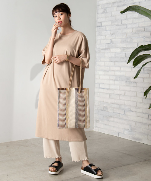 WEGO（ウィゴー）の「WEGO/USAコットンスリットワンピース（ワンピース・レディース・ホワイト/ブラック/ベージュ/パープル・FREE）」の7枚目の写真