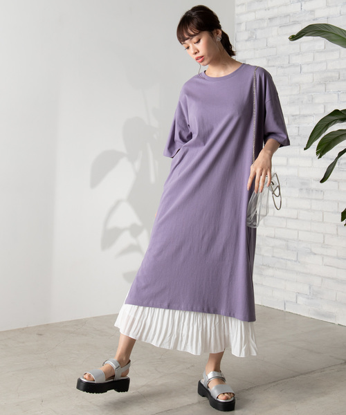 WEGO（ウィゴー）の「WEGO/USAコットンスリットワンピース（ワンピース・レディース・ホワイト/ブラック/ベージュ/パープル・FREE）」の15枚目の写真