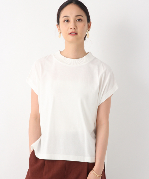 GLOBAL WORK(グローバルワーク)の「プチハイネックリブTEE/839931(Tシャツ/カットソー・レディース・ホワイト/ブラック・MEDIUM/LARGE)」の1枚目の写真