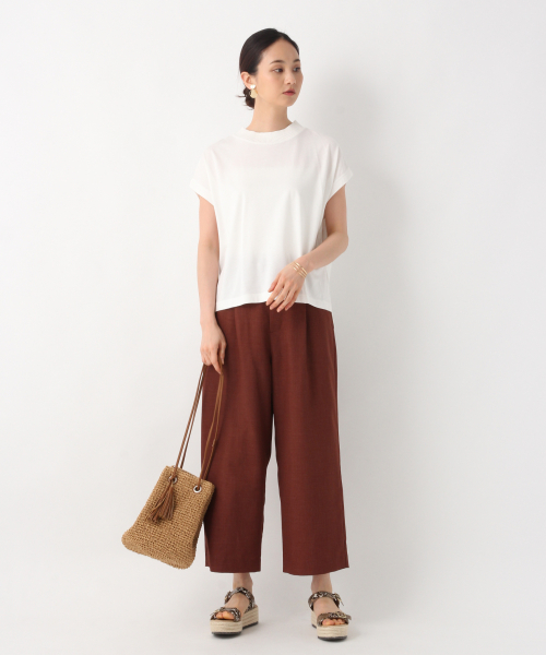 GLOBAL WORK（グローバルワーク）の「プチハイネックリブTEE/839931（Tシャツ/カットソー・レディース・ホワイト/ブラック・MEDIUM/LARGE）」の3枚目の写真