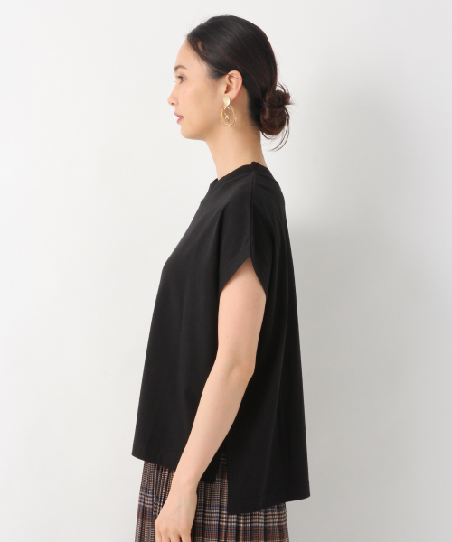 GLOBAL WORK（グローバルワーク）の「プチハイネックリブTEE/839931（Tシャツ/カットソー・レディース・ホワイト/ブラック・MEDIUM/LARGE）」の5枚目の写真