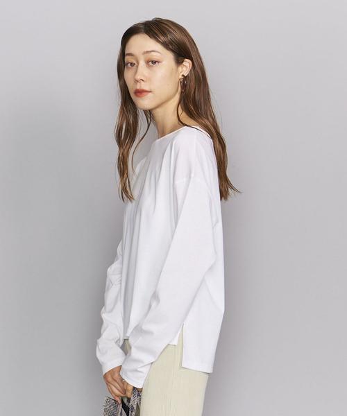 BEAUTY&YOUTH UNITED ARROWS（ビューティーアンドユースユナイテッドアローズ）の「BY ハイツイストコットンスムースボートネックカットソーо（Tシャツ/カットソー・レディース・モカ/ブラック/ホワイト・FREE）」の2枚目の写真