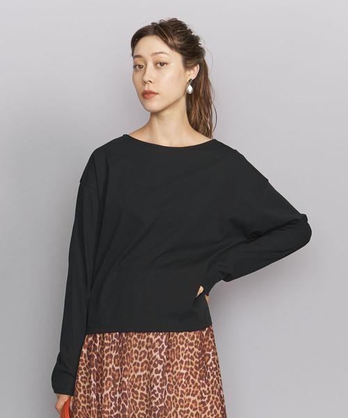 BEAUTY&YOUTH UNITED ARROWS（ビューティーアンドユースユナイテッドアローズ）の「BY ハイツイストコットンスムースボートネックカットソーо（Tシャツ/カットソー・レディース・モカ/ブラック/ホワイト・FREE）」の3枚目の写真