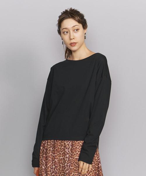 BEAUTY&YOUTH UNITED ARROWS（ビューティーアンドユースユナイテッドアローズ）の「BY ハイツイストコットンスムースボートネックカットソーо（Tシャツ/カットソー・レディース・モカ/ブラック/ホワイト・FREE）」の12枚目の写真