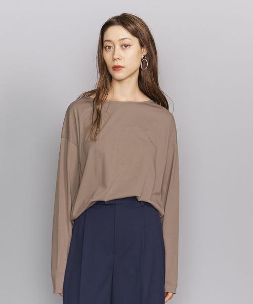 BEAUTY&YOUTH UNITED ARROWS（ビューティーアンドユースユナイテッドアローズ）の「BY ハイツイストコットンスムースボートネックカットソーо（Tシャツ/カットソー・レディース・モカ/ブラック/ホワイト・FREE）」の9枚目の写真