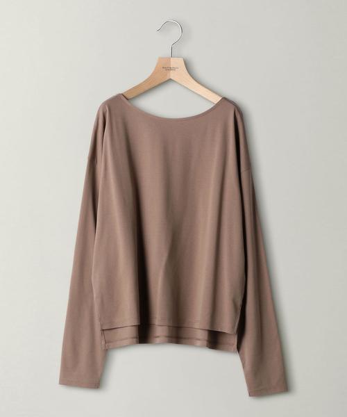 BEAUTY&YOUTH UNITED ARROWS（ビューティーアンドユースユナイテッドアローズ）の「BY ハイツイストコットンスムースボートネックカットソーо（Tシャツ/カットソー・レディース・モカ/ブラック/ホワイト・FREE）」の8枚目の写真