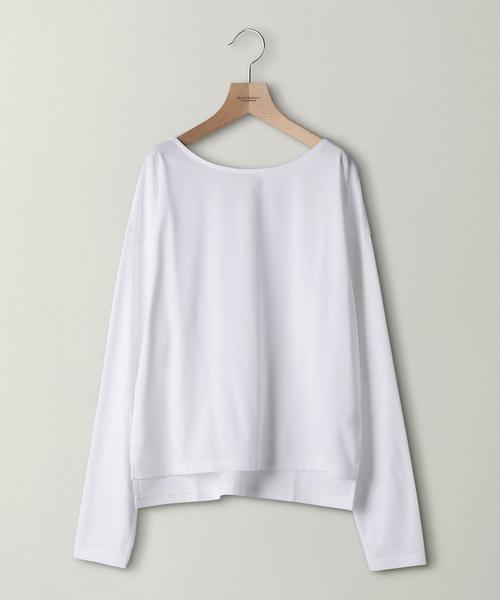 BEAUTY&YOUTH UNITED ARROWS（ビューティーアンドユースユナイテッドアローズ）の「BY ハイツイストコットンスムースボートネックカットソーо（Tシャツ/カットソー・レディース・モカ/ブラック/ホワイト・FREE）」の5枚目の写真