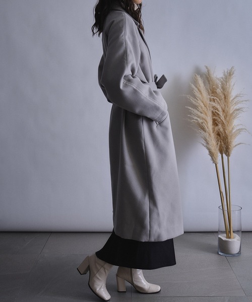 SETUP7(セットアップセブン)の「【SETUP7】ベルテッドダブルチェスターオーバーシルエット コート STYLE MOMENT COAT(チェスターコート・レディース・ブラック/キャメル/オフホワイト/グレー/グレー系その他2/マルチ・M/L/S/XL)」の12枚目の写真