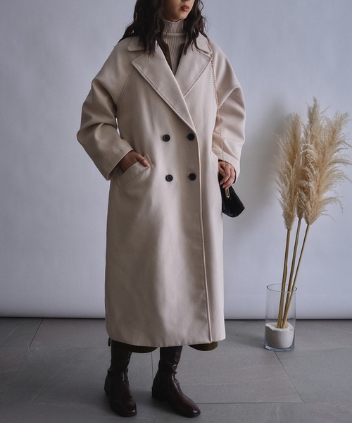 SETUP7(セットアップセブン)の「【SETUP7】ベルテッドダブルチェスターオーバーシルエット コート STYLE MOMENT COAT(チェスターコート・レディース・ブラック/キャメル/オフホワイト/グレー/グレー系その他2/マルチ・M/L/S/XL)」の16枚目の写真