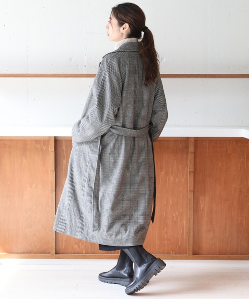 VACHEMENTダブルブレストベルテッドオーバーシルエットコート