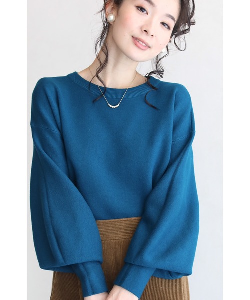 cawaii（カワイイ）の「ベーシックな長袖ポワンニットトップス（ニット/セーター・レディース・ワイン/ホワイト/ブルー/ブラック・FREE）」の3枚目の写真