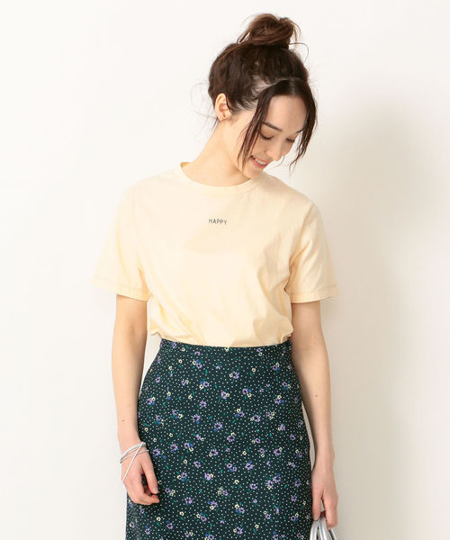 SHIPS any（シップス エニィ）の「SHIPS any:ロゴTシャツ(happy)（Tシャツ/カットソー・レディース・ホワイト/チャコールグレー/オレンジ/クリーム・ONE SIZE）」の4枚目の写真