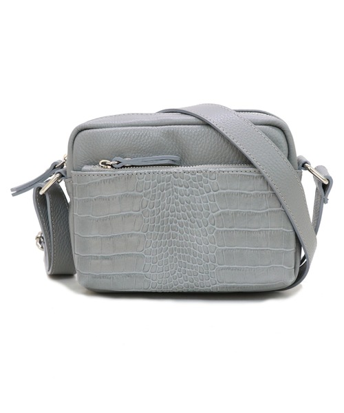 上質で快適の クロスボディ Sagan イタリアンレザー クロコ型押し メイドインイタリー メイドインイタリー イタリアンレザー グッシオ ショルダーバッグ ショルダーバッグ Guscio グッシオ のファッション ショルダーバッグ