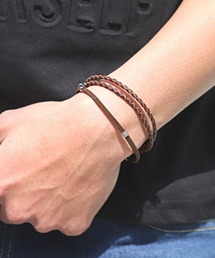 LUXSTYLE（ラグスタイル）の「編み込みレザーブレスレット（ブレスレット）」