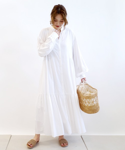 DouDou(ドゥドゥ)の「麻レーヨン切り替えワンピース W(ワンピース・レディース・オフホワイト・38/36)」の6枚目の写真