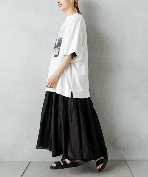 PUAL CE CIN（ピュアルセシン）の「フォトT（Tシャツ/カットソー・レディース・オフホワイト/ホワイト系その他/グレー/グレイッシュベージュ・FREE）」の21枚目の写真