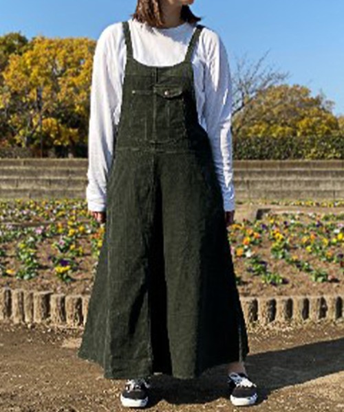 grn（ジーアールエヌ）の「【grn】コーデュロイジャンパースカート /GL33039Q（ジャンパースカート・レディース・ブラック/ベージュ/オリーブ/グレー系その他・FREE）」の4枚目の写真