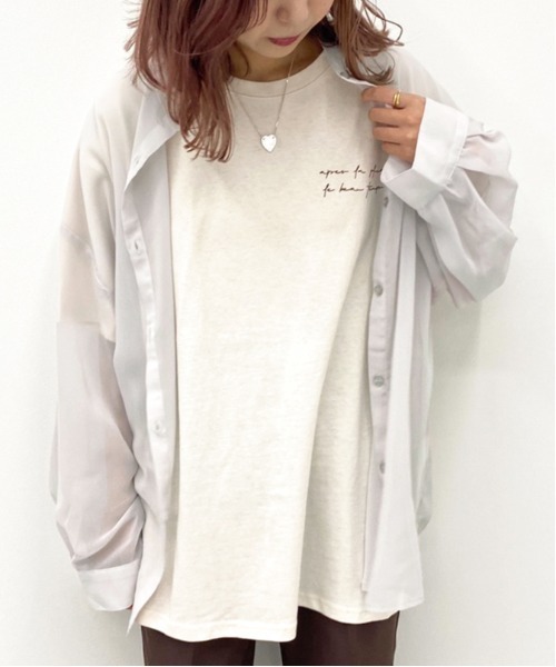 apres jour mignon（アプレジュールミニョン）の「シア―シャツTシャツセット【ZOZOTOWN限定アイテム】（シャツ/ブラウス・レディース・その他/パープル/ダークブラウン/ブラック・フリー）」の4枚目の写真