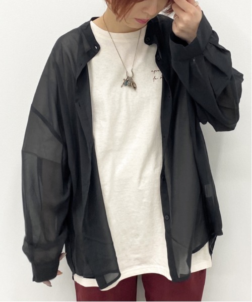 apres jour mignon（アプレジュールミニョン）の「シア―シャツTシャツセット【ZOZOTOWN限定アイテム】（シャツ/ブラウス・レディース・その他/パープル/ダークブラウン/ブラック・フリー）」の2枚目の写真