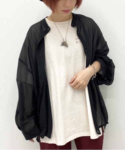 apres jour mignon（アプレジュールミニョン）の「シア―シャツTシャツセット【ZOZOTOWN限定アイテム】（シャツ/ブラウス・レディース・その他/パープル/ダークブラウン/ブラック・フリー）」の5枚目の写真