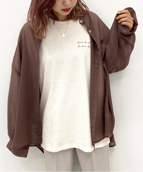 apres jour mignon（アプレジュールミニョン）の「シア―シャツTシャツセット【ZOZOTOWN限定アイテム】（シャツ/ブラウス・レディース・その他/パープル/ダークブラウン/ブラック・フリー）」の15枚目の写真