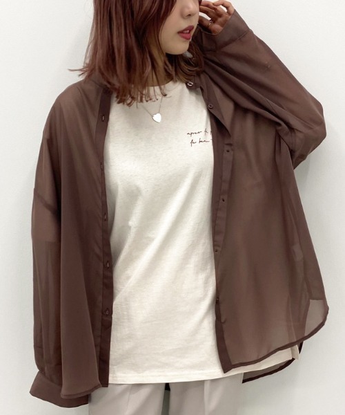 apres jour mignon（アプレジュールミニョン）の「シア―シャツTシャツセット【ZOZOTOWN限定アイテム】（シャツ/ブラウス・レディース・その他/パープル/ダークブラウン/ブラック・フリー）」の16枚目の写真