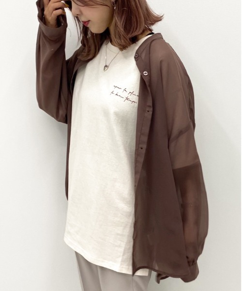 apres jour mignon（アプレジュールミニョン）の「シア―シャツTシャツセット【ZOZOTOWN限定アイテム】（シャツ/ブラウス・レディース・その他/パープル/ダークブラウン/ブラック・フリー）」の17枚目の写真