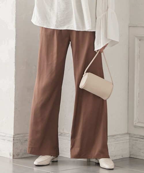 KOBE LETTUCE（コウベレタス）の「リラックスサテンイージーパンツ（その他パンツ・レディース・ブラウン/グリーン系その他2/ピンク/グリーン系その他/ベージュ/グリーン系その他3/パープル/ブルー/ピンク系/グレー・FREE）」の3枚目の写真