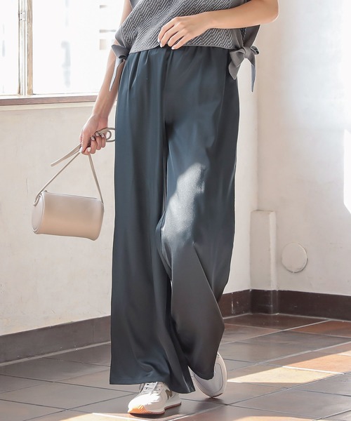 KOBE LETTUCE（コウベレタス）の「リラックスサテンイージーパンツ（その他パンツ・レディース・ブラウン/グリーン系その他2/ピンク/グリーン系その他/ベージュ/グリーン系その他3/パープル/ブルー/ピンク系/グレー・FREE）」の6枚目の写真