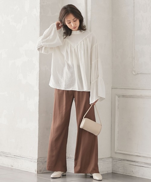 KOBE LETTUCE（コウベレタス）の「リラックスサテンイージーパンツ（その他パンツ・レディース・ブラウン/グリーン系その他2/ピンク/グリーン系その他/ベージュ/グリーン系その他3/パープル/ブルー/ピンク系/グレー・FREE）」の17枚目の写真