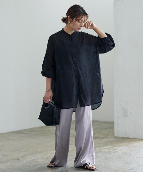 KOBE LETTUCE（コウベレタス）の「リラックスサテンイージーパンツ（その他パンツ・レディース・ブラウン/グリーン系その他2/ピンク/グリーン系その他/ベージュ/グリーン系その他3/パープル/ブルー/ピンク系/グレー・FREE）」の11枚目の写真