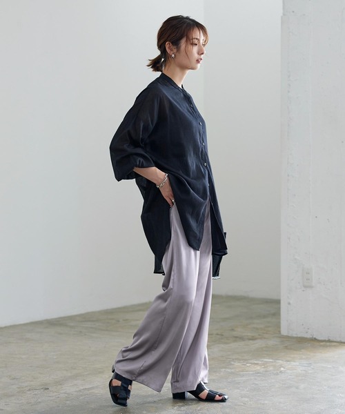 KOBE LETTUCE（コウベレタス）の「リラックスサテンイージーパンツ（その他パンツ・レディース・ブラウン/グリーン系その他2/ピンク/グリーン系その他/ベージュ/グリーン系その他3/パープル/ブルー/ピンク系/グレー・FREE）」の12枚目の写真